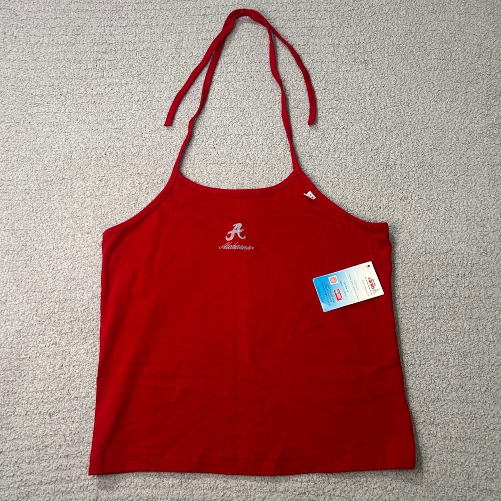 For The Glory Alabama Halter Top Medium Red Deadstock Y2K Vintage Coquette Sport